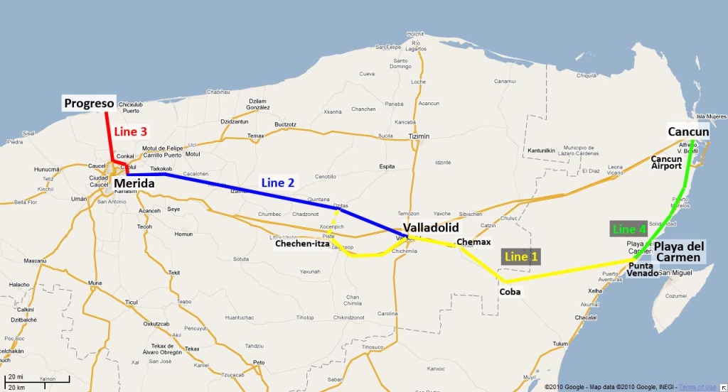 Yucatan Route Map